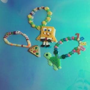 3-Piece Rave Kandi Bracelets - Sm 3D & SEA set